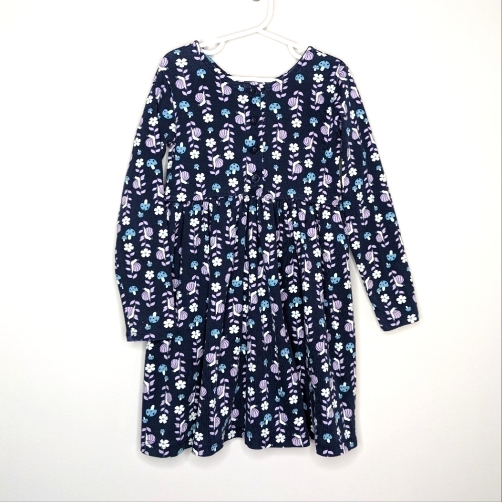 Vintage Hanna Andersson Snail Mushroom Flower Dress 120 6/7
